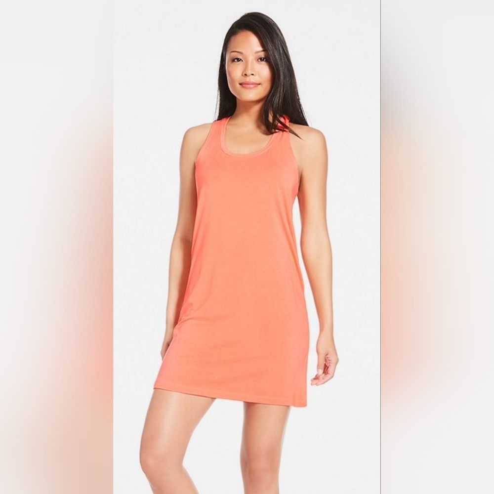 Fabletics NWT Women's Summer Tank Dress With Twisted Racerback Design, Melon, S